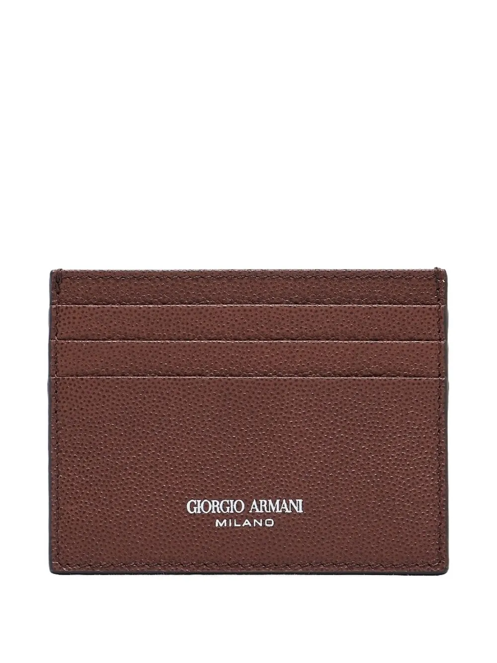 Giorgio Armani Leather Card Holder In Blue