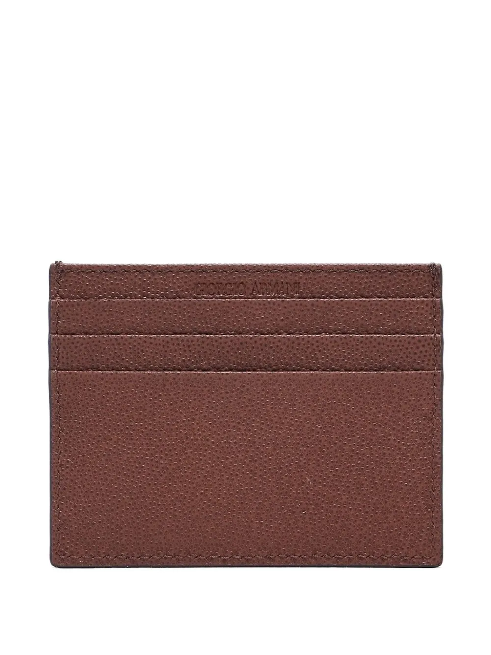Giorgio Armani Leather Card Holder In Blue