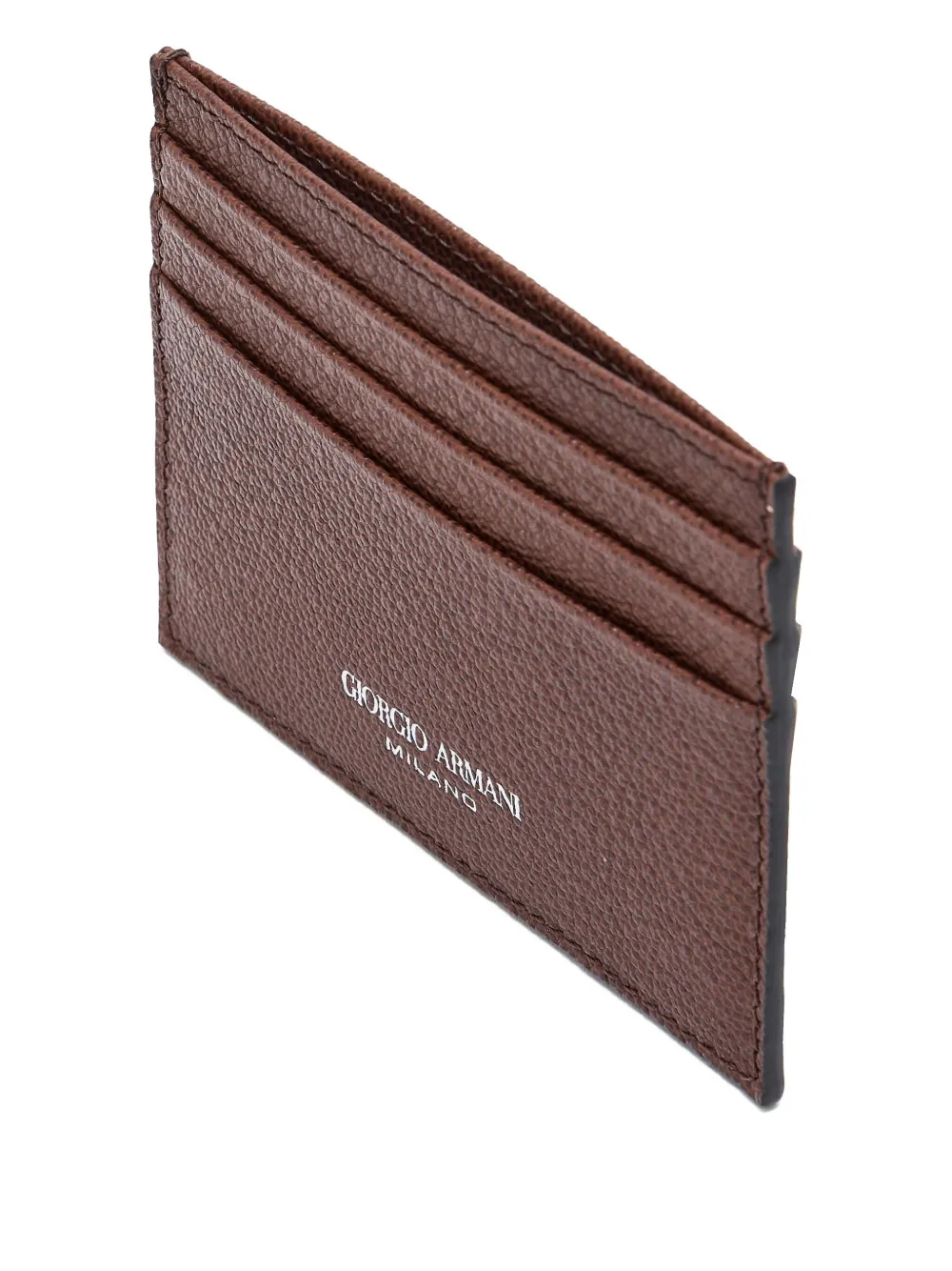 Giorgio Armani Leather Card Holder In Blue