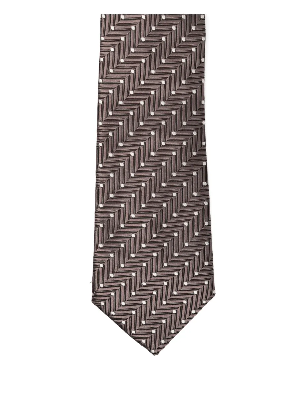 Giorgio Armani Geometric-print Silk Tie In Black