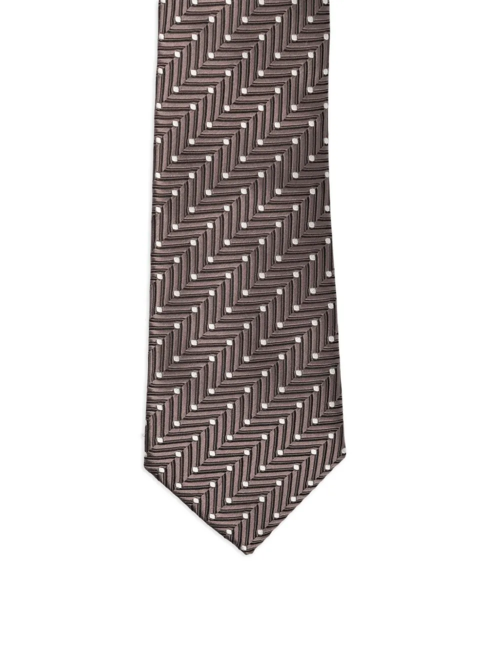 Giorgio Armani Stropdas met geometrische print Bruin