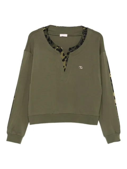 LIU JO leopard-print embellished jumper