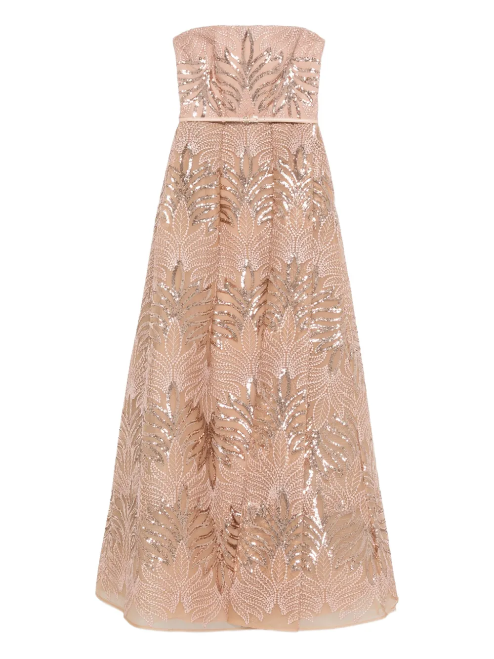 Elie Saab Abito con paillettes senza spalline - Rosa