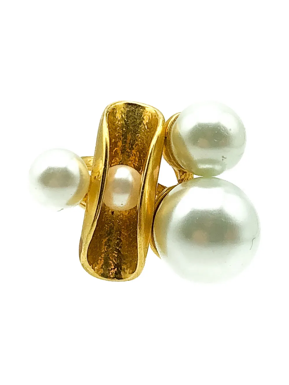 Jennifer Gibson Jewellery 1980s pearl cocktail ring - Oro