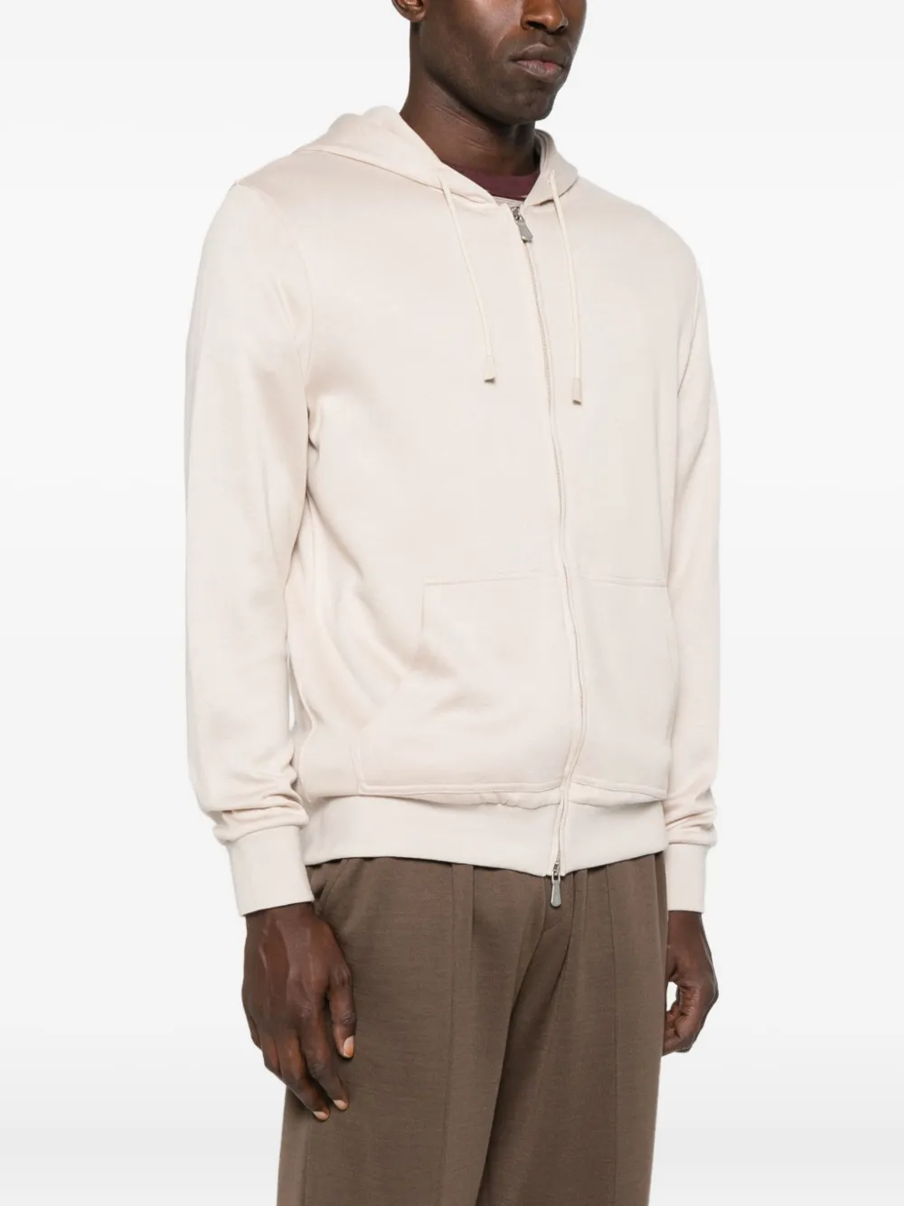 Eleventy Zip-up Hoodie In Neutral