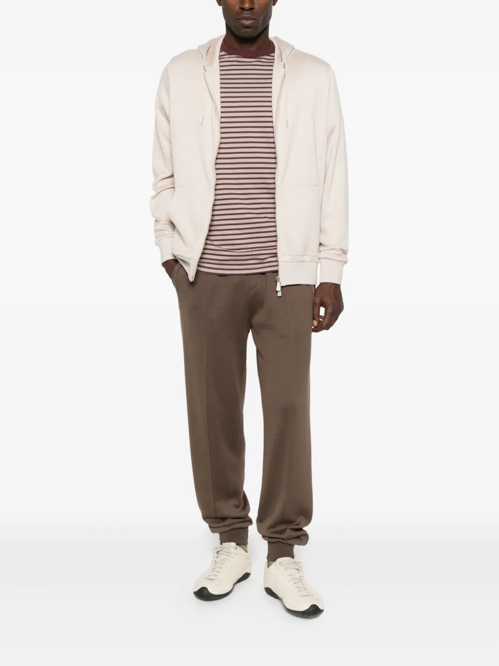Eleventy Zip-up Hoodie In Neutral