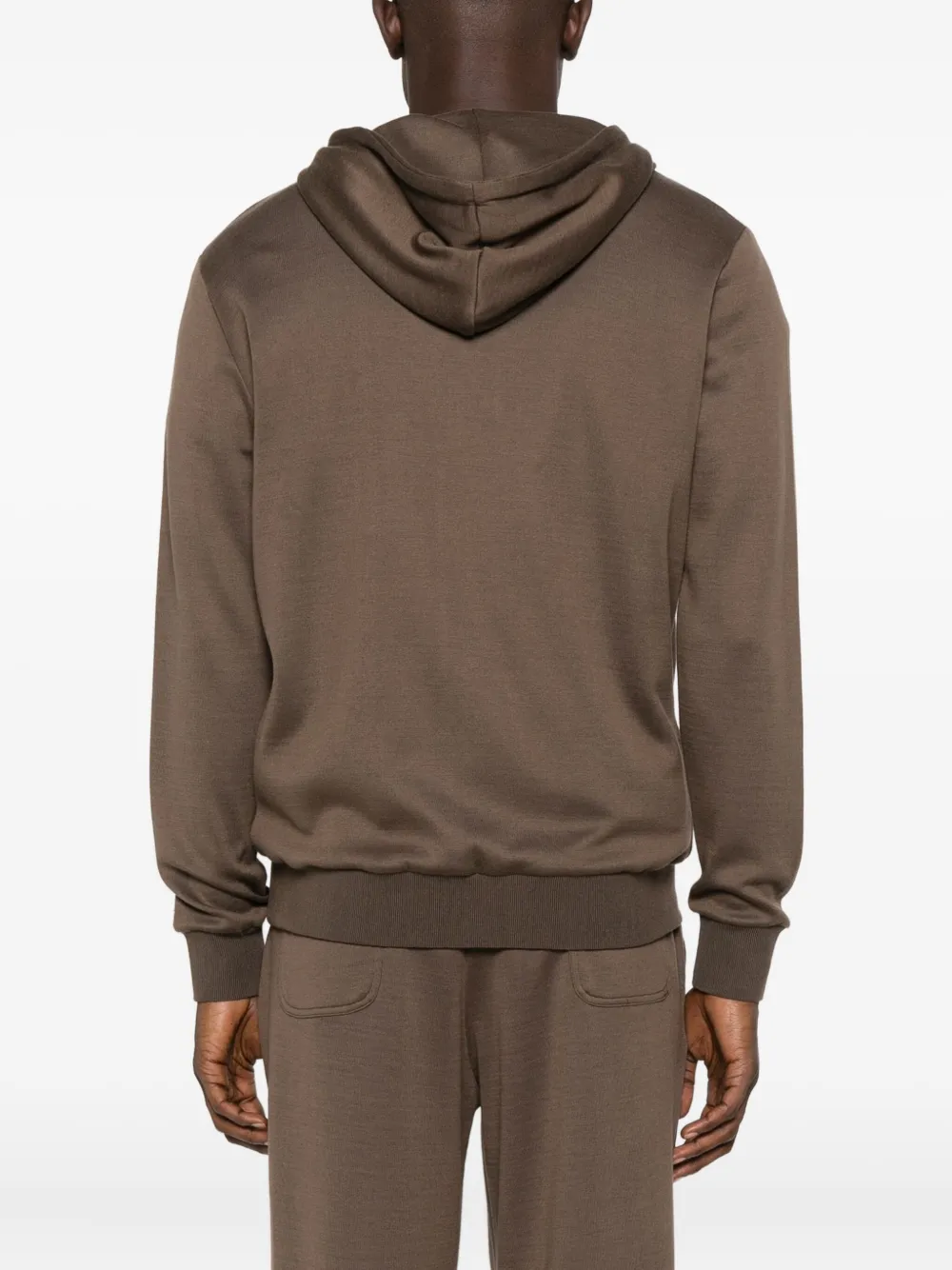 Eleventy Zip-up Hoodie In Brown