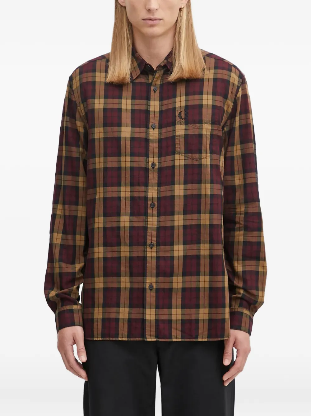 Fred Perry checked-pattern shirt | Brown | Image 1