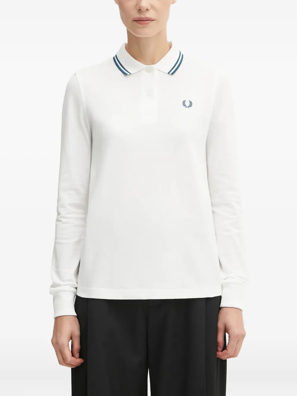 Fred Perry Logo-embroidered Polo Top In White
