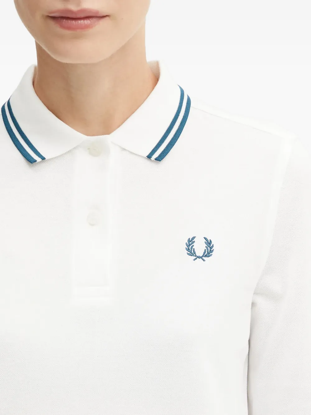Fred Perry Logo-embroidered Polo Top In White