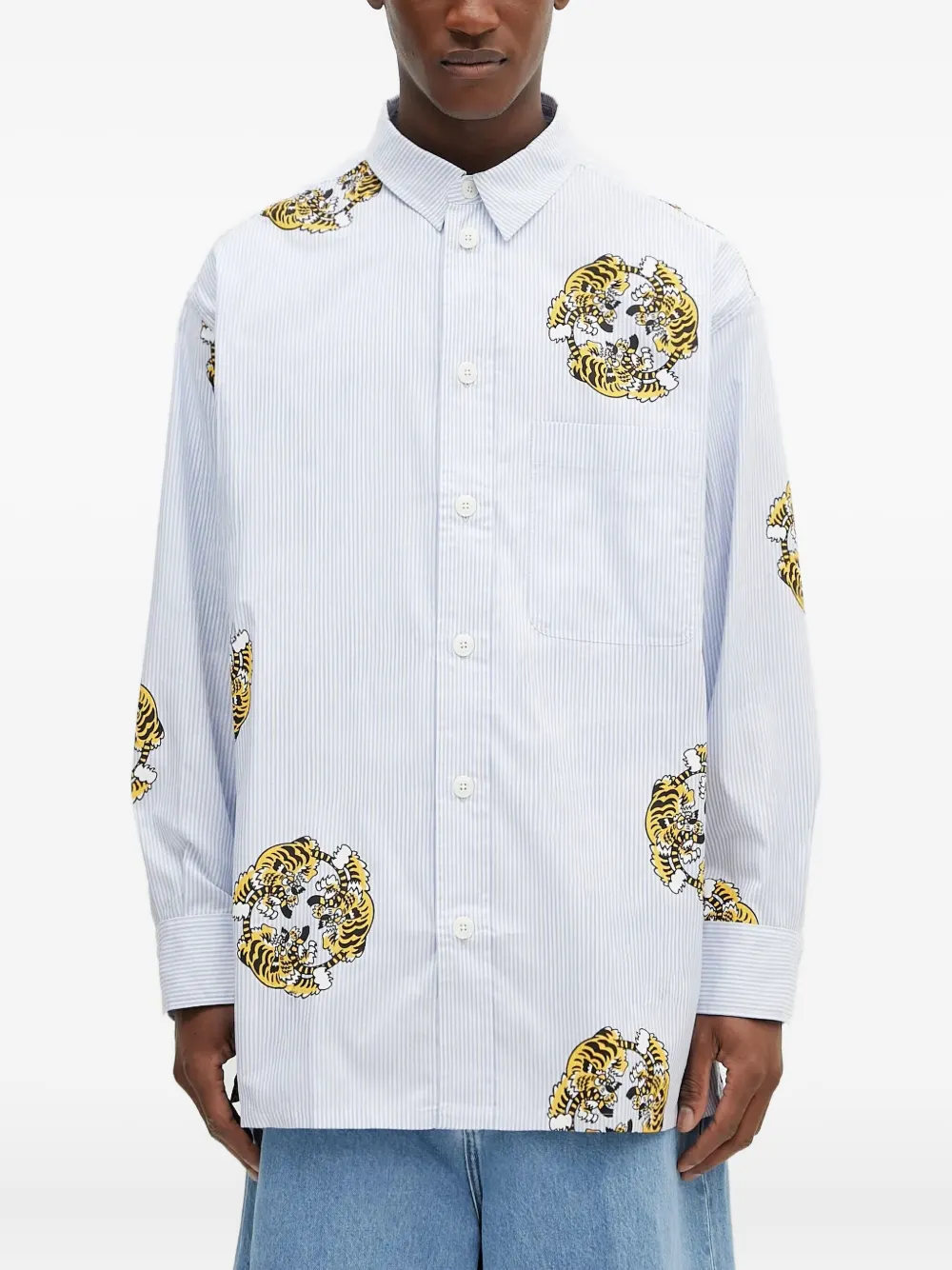 Kenzo striped tiger-print shirt | Blue | Image 1
