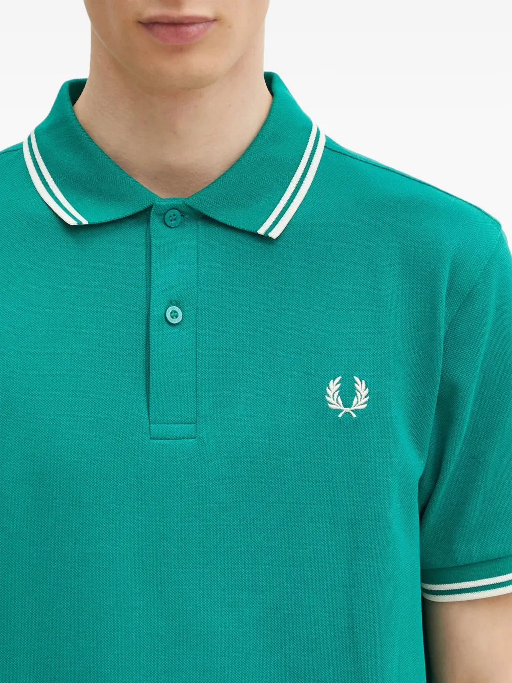 Fred Perry Logo-embroidered Polo Shirt In Green