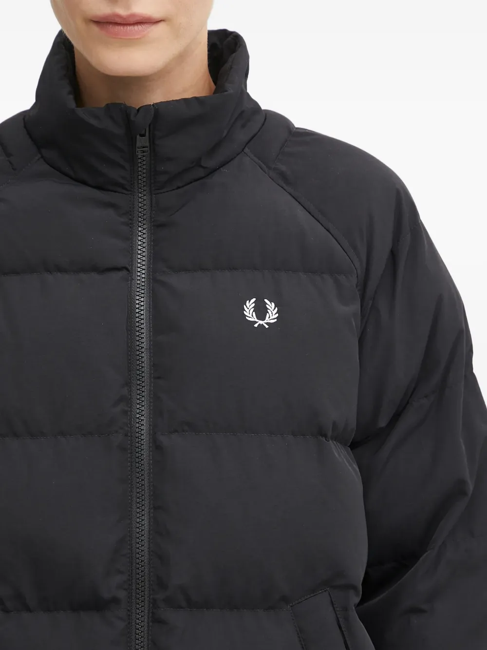 Fred Perry Logo-embroidered Padded Jacket In Black