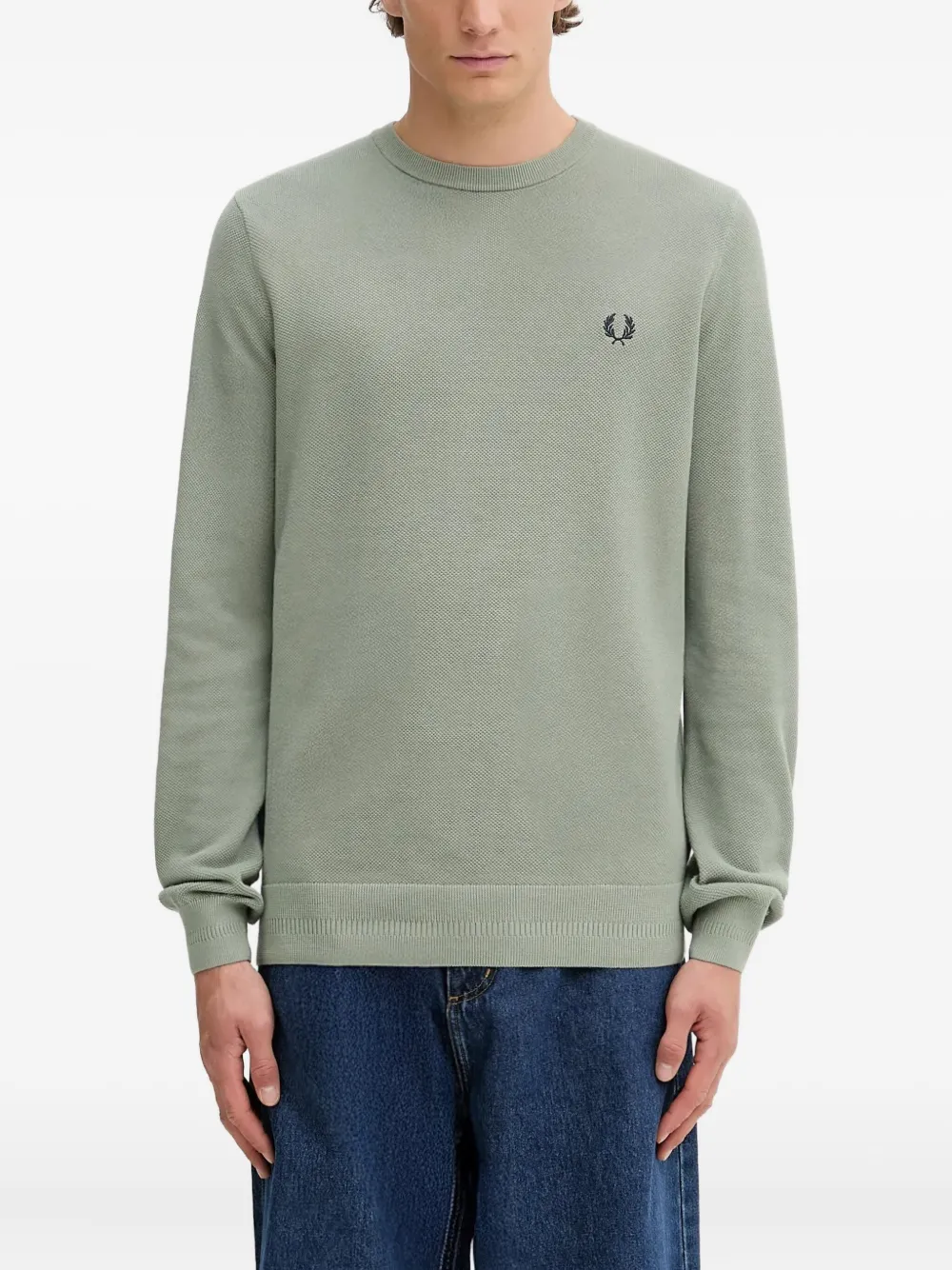 Fred Perry Logo-embroidered Sweater In Green