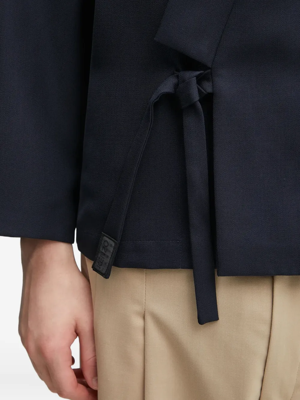 Kenzo Jack met gestrikte taille en bloemdetail Blauw