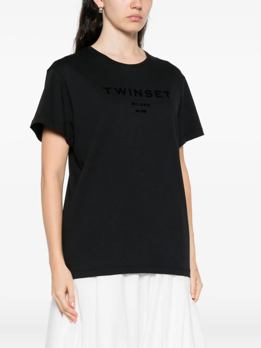 Twinset Logo-detail T-shirt In Black