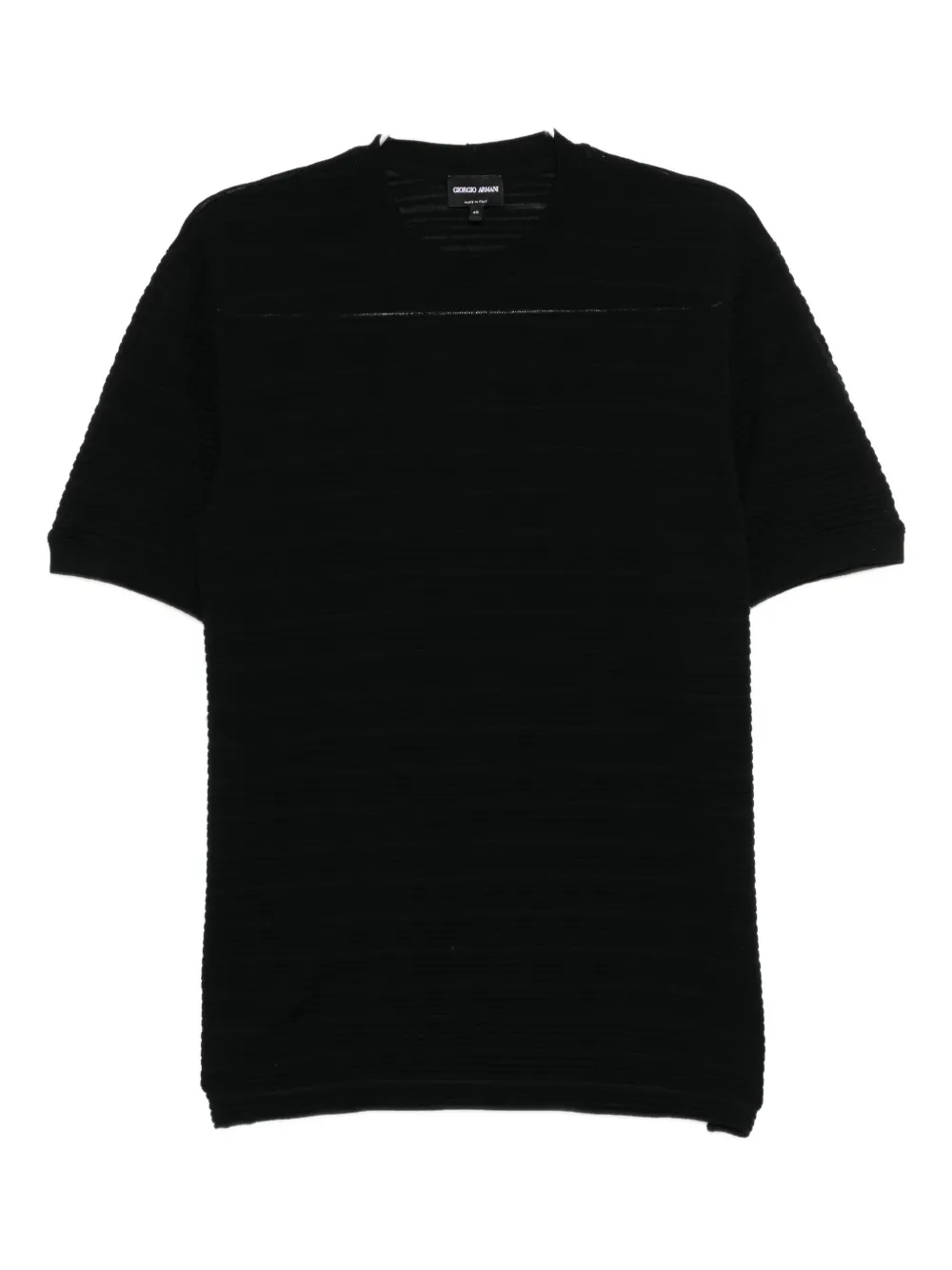Giorgio Armani Striped Wool T-shirt In Black