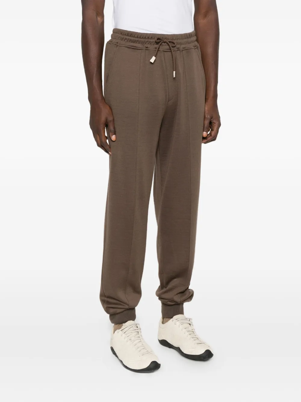 Eleventy Cotton Blend Track Pants In Brown