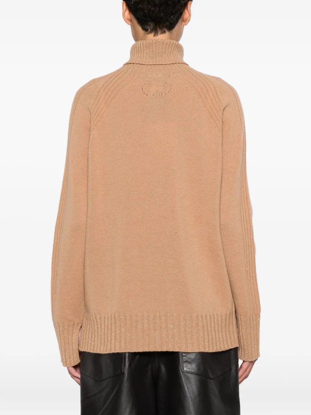 TWINSET Geribbelde coltrui Beige