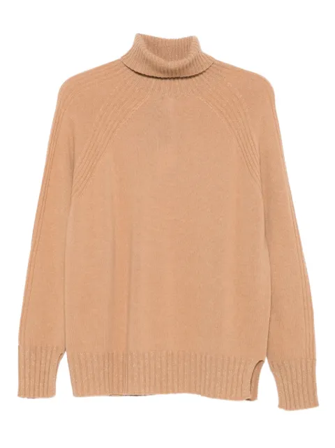 TWINSET suéter tejido de canalé con cuello de tortuga