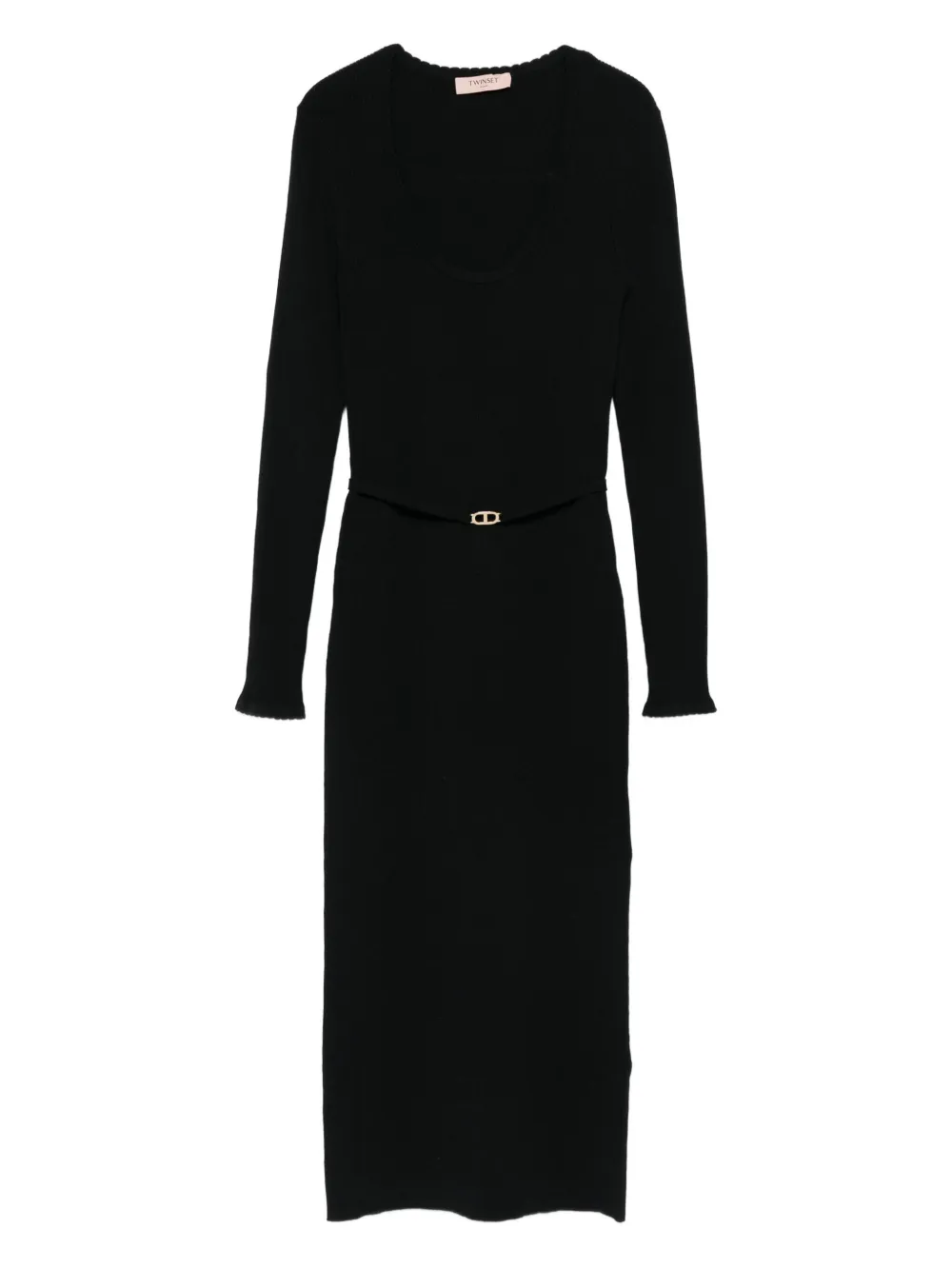 TWINSET ribbed belt-fastening dress | Black | Image 1