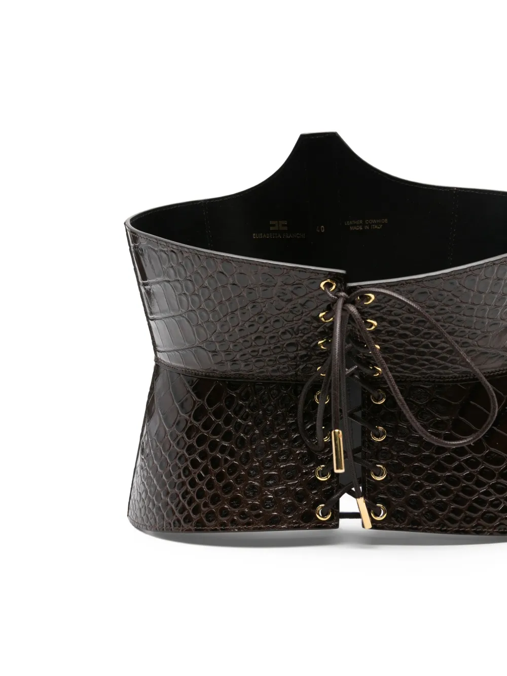 Elisabetta Franchi Riem met krokodillen-reliëf - Bruin