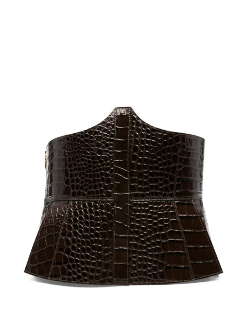 Elisabetta Franchi crocodile-effect lace-up belt