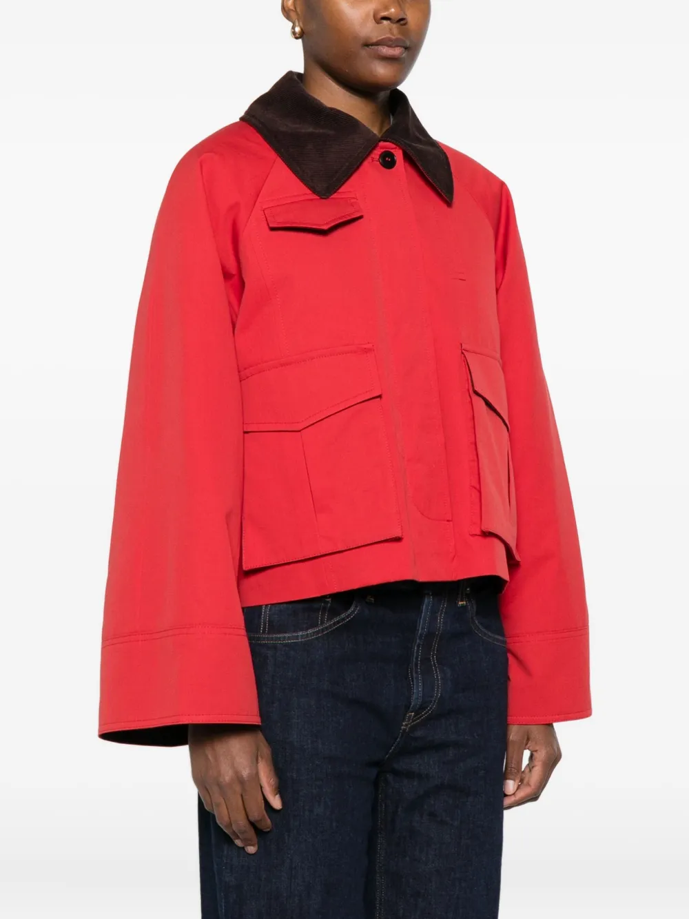 Skall Studio Gaby Corduroy-collar Jacket In Red