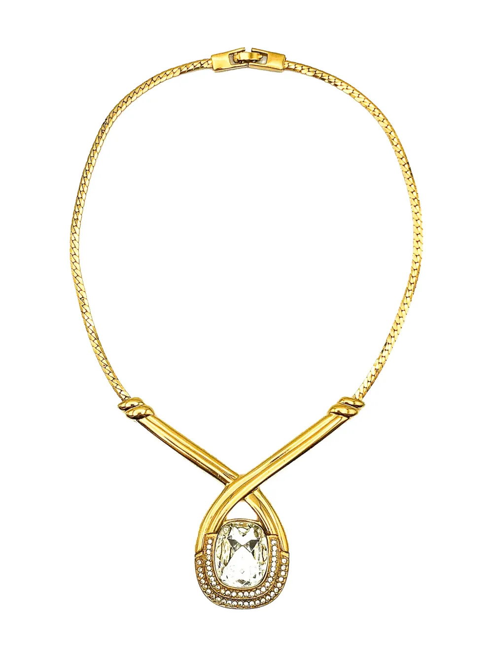 Jennifer Gibson Jewellery Collana con cristalli anni '80 - Oro