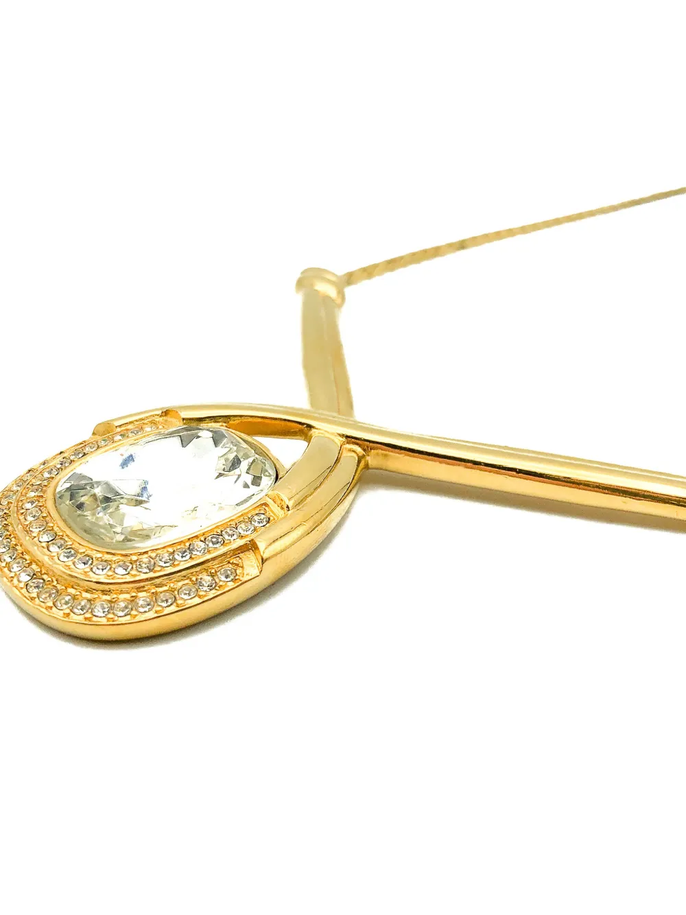 1980s Crystal Crossover Necklace