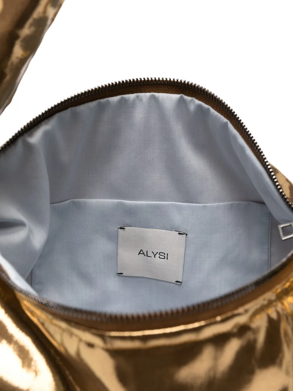 Alysi Metallic-effect Knot Shoulder Bag In Gold