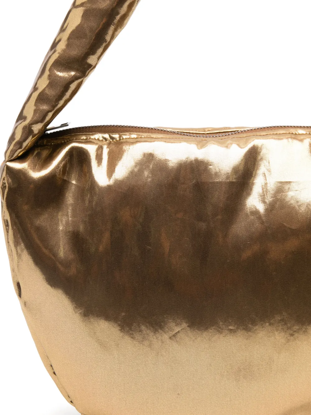 Alysi Metallic-effect Knot Shoulder Bag In Gold