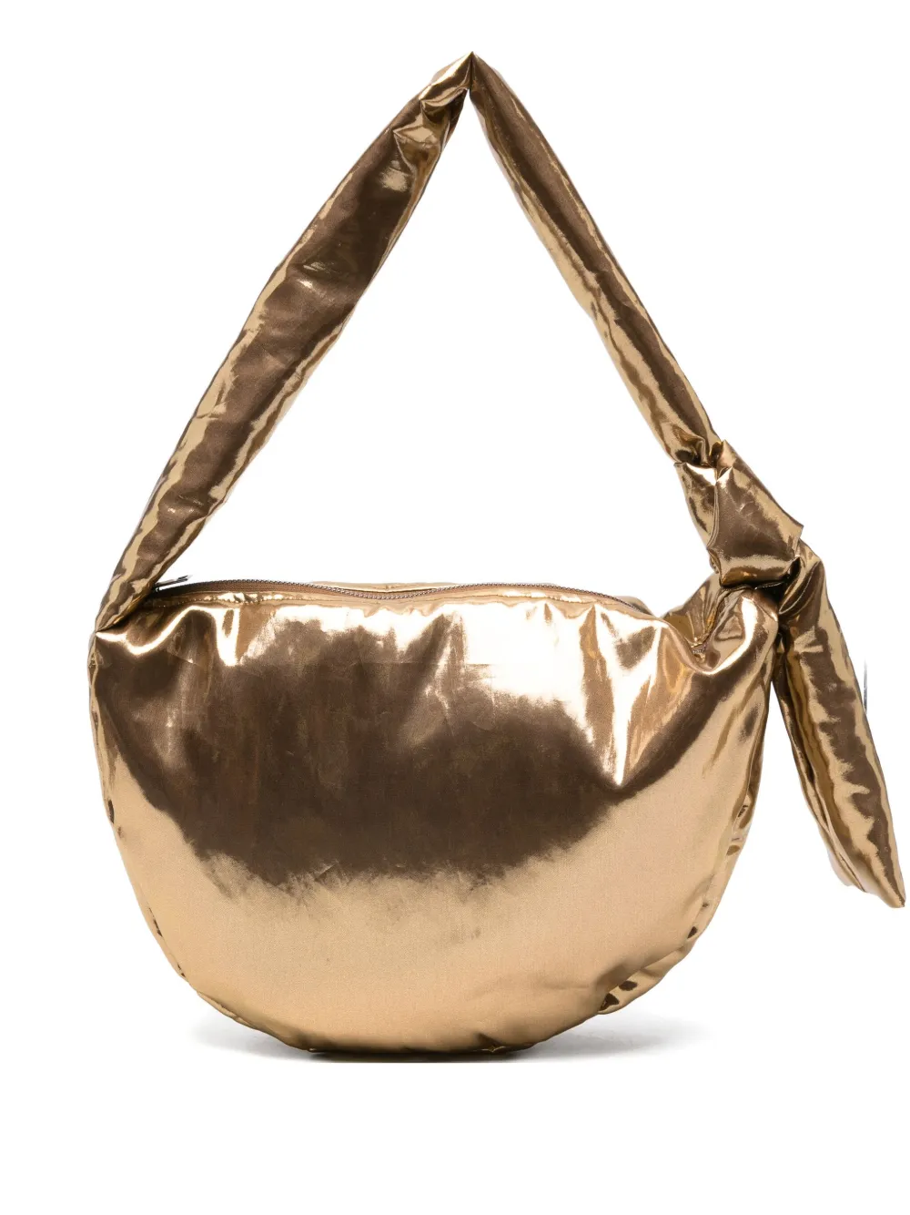 Alysi Metallic-effect Knot Shoulder Bag In Gold