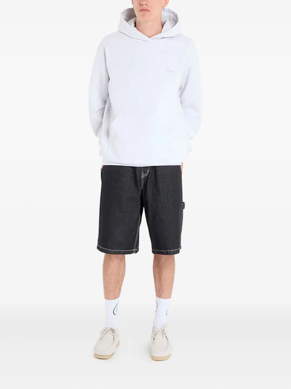 Dime Cursive Small Logo Hoodie In Gray