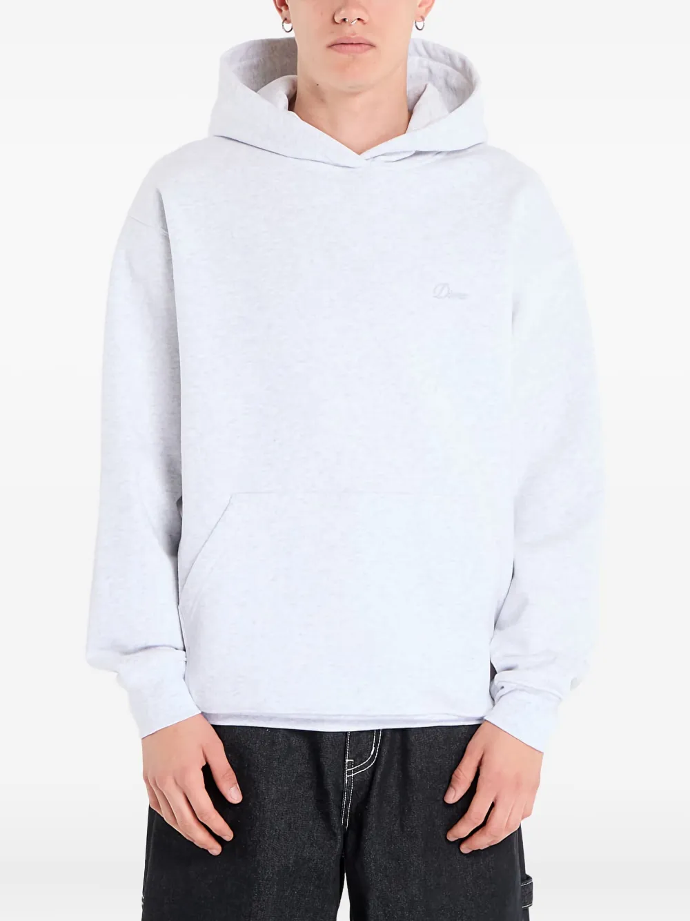 Dime Cursive Small Logo Hoodie In Gray