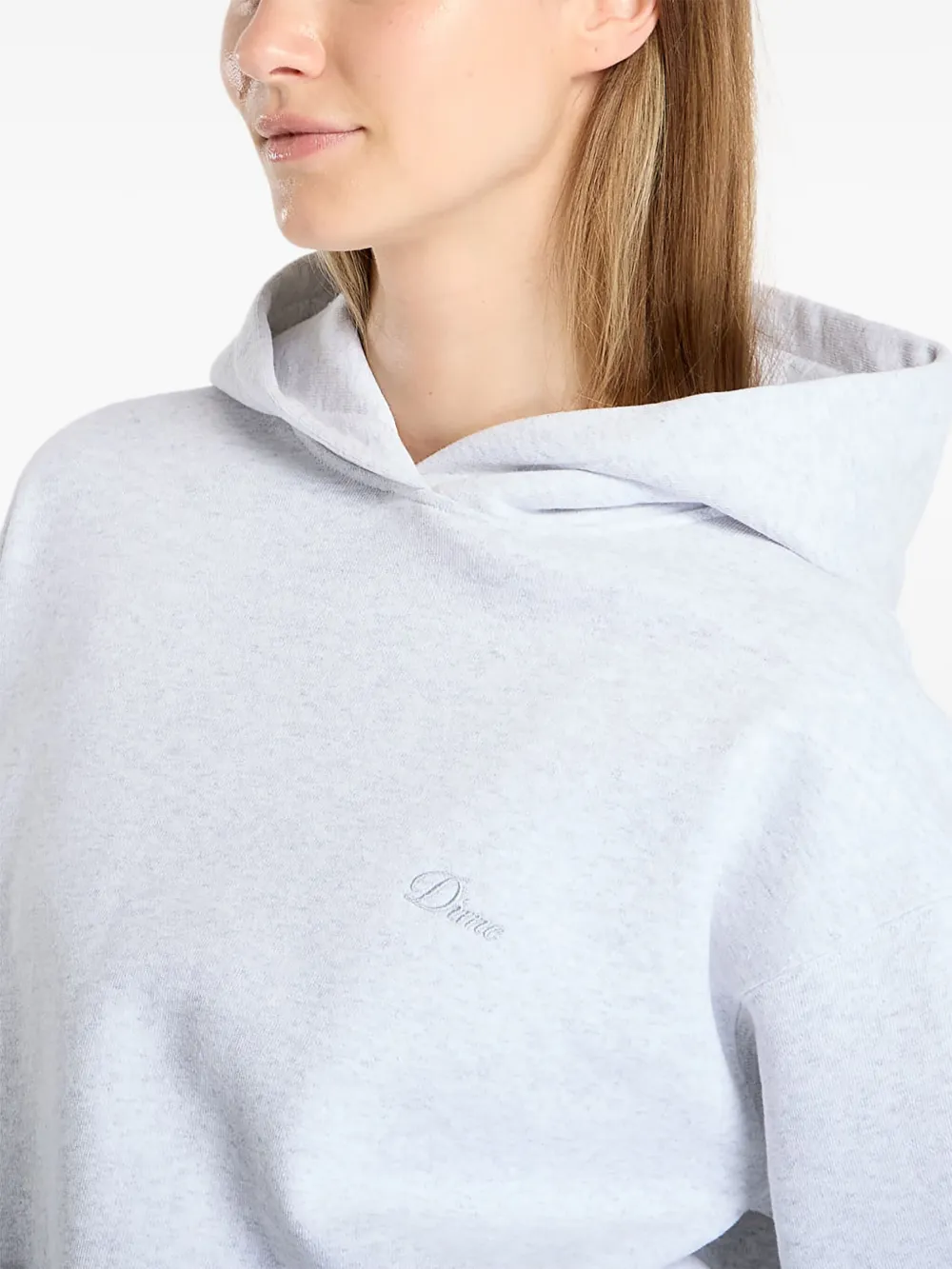 Dime Cursive Small Logo Hoodie In Gray
