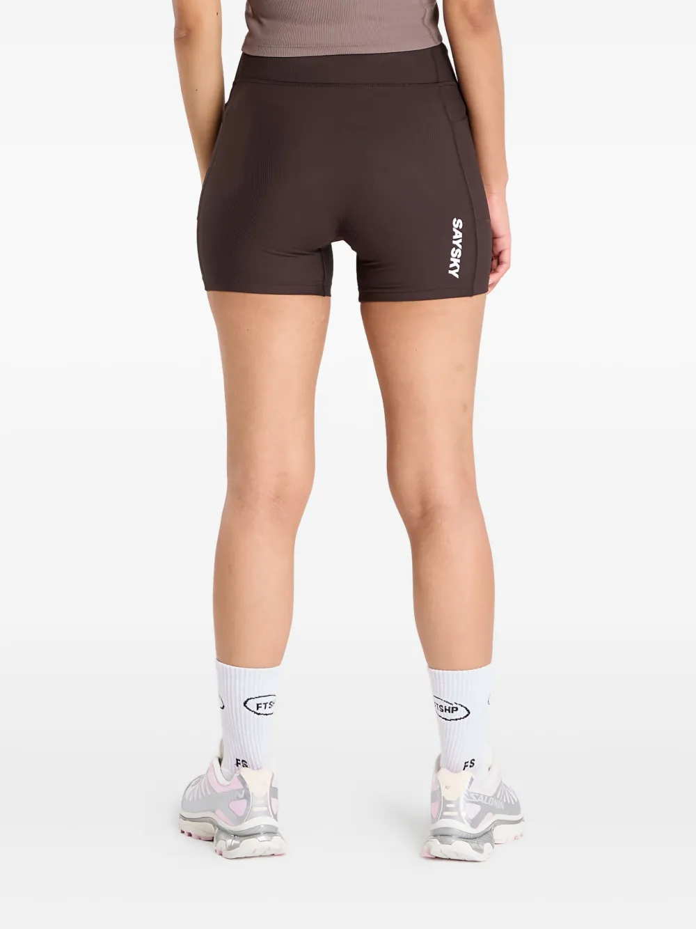 Saysky Combat+ Ribbed Shorts In Brown