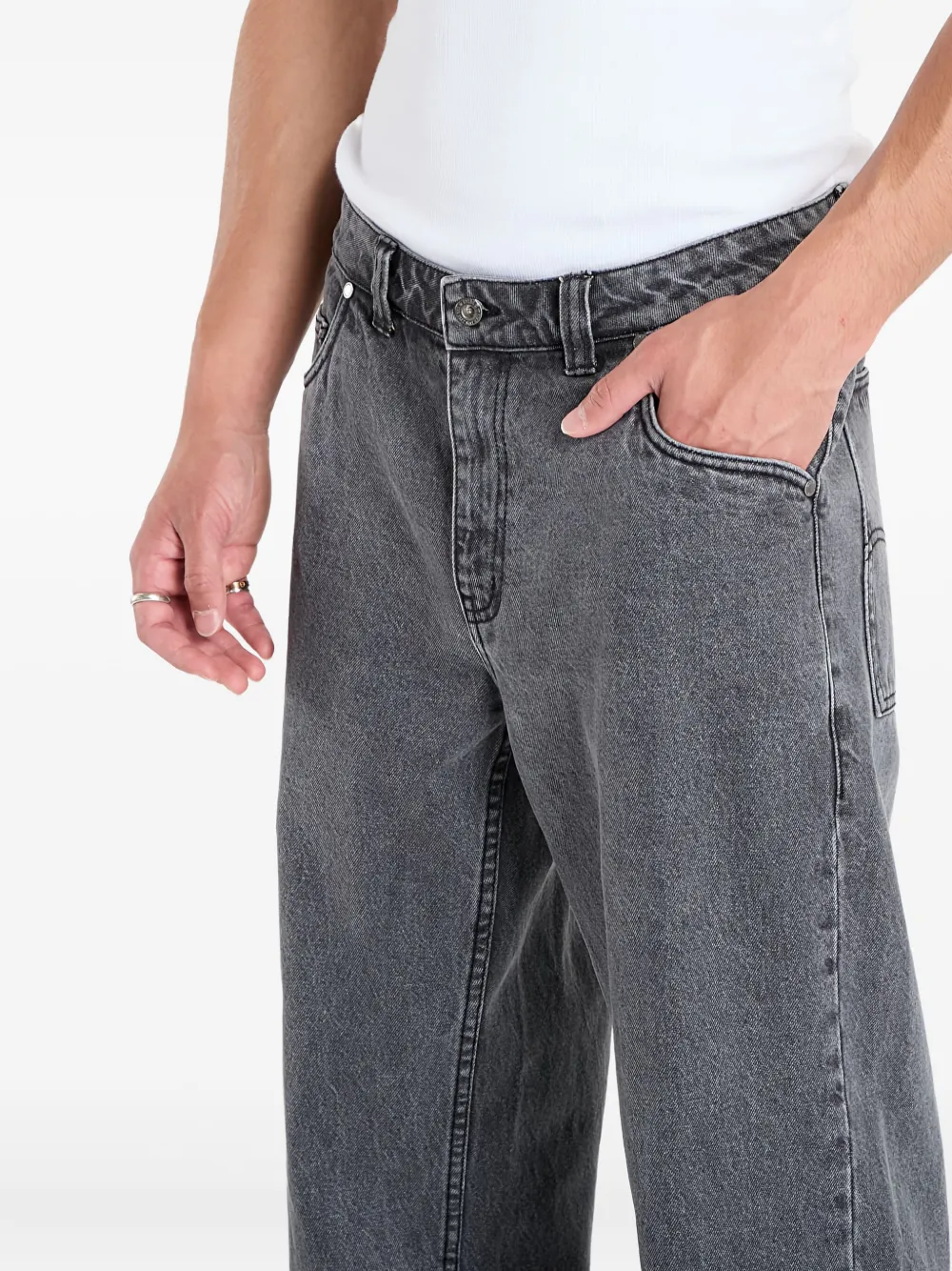 dime Katoenen jeans met vijf zakken Grijs