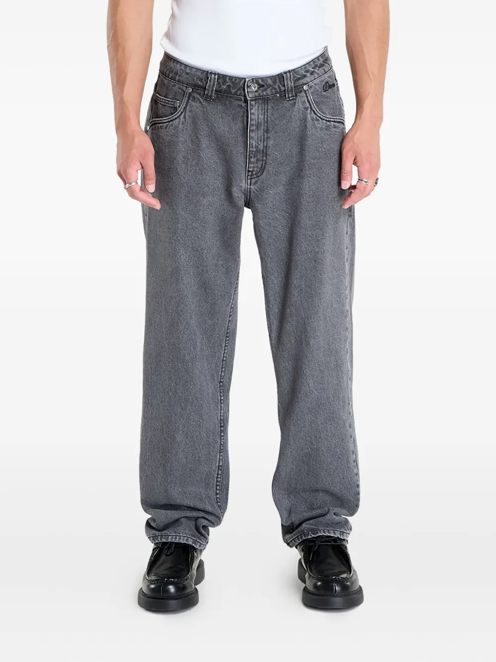 dime Katoenen jeans met vijf zakken Grijs