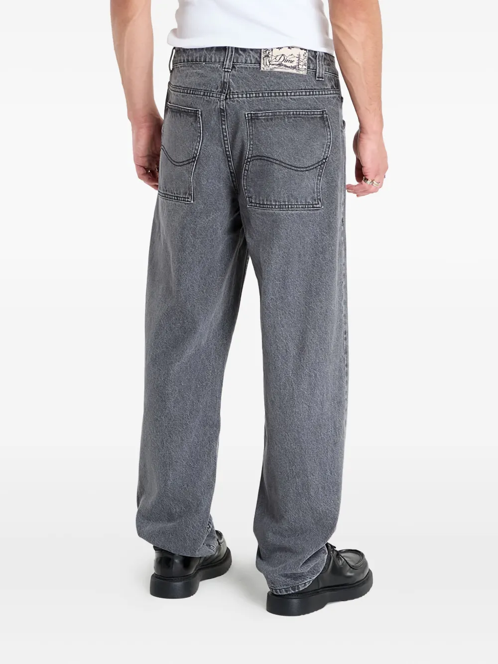 dime Katoenen jeans met vijf zakken Grijs
