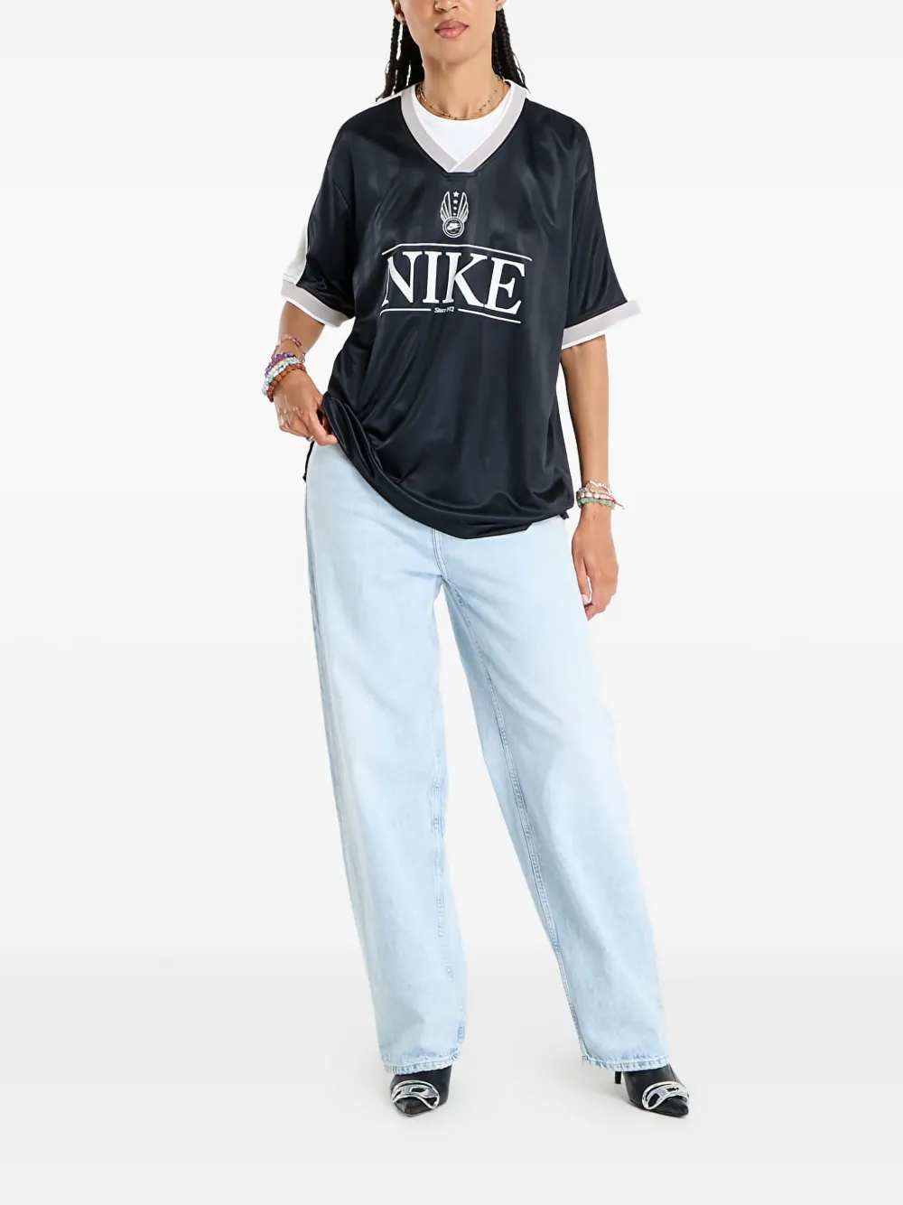 Nike V-neck T-shirt In Black