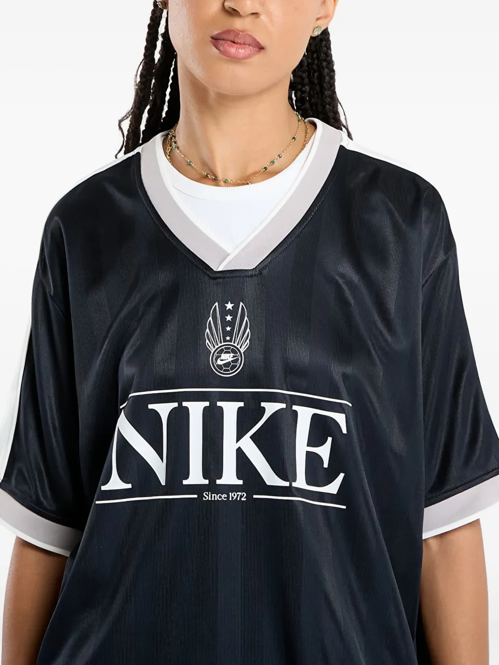 Nike V-neck T-shirt In Black