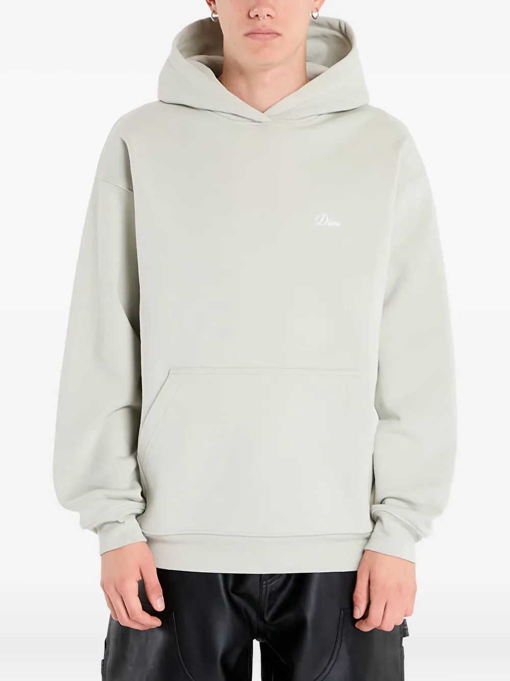 Dime Cursive Small Logo Hoodie In Gray