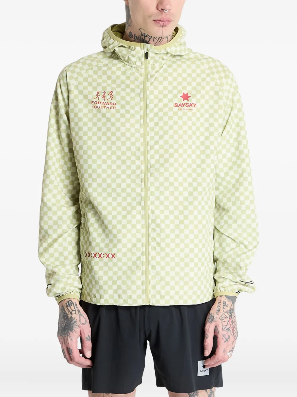 Saysky Checker Pace Jacket In Green