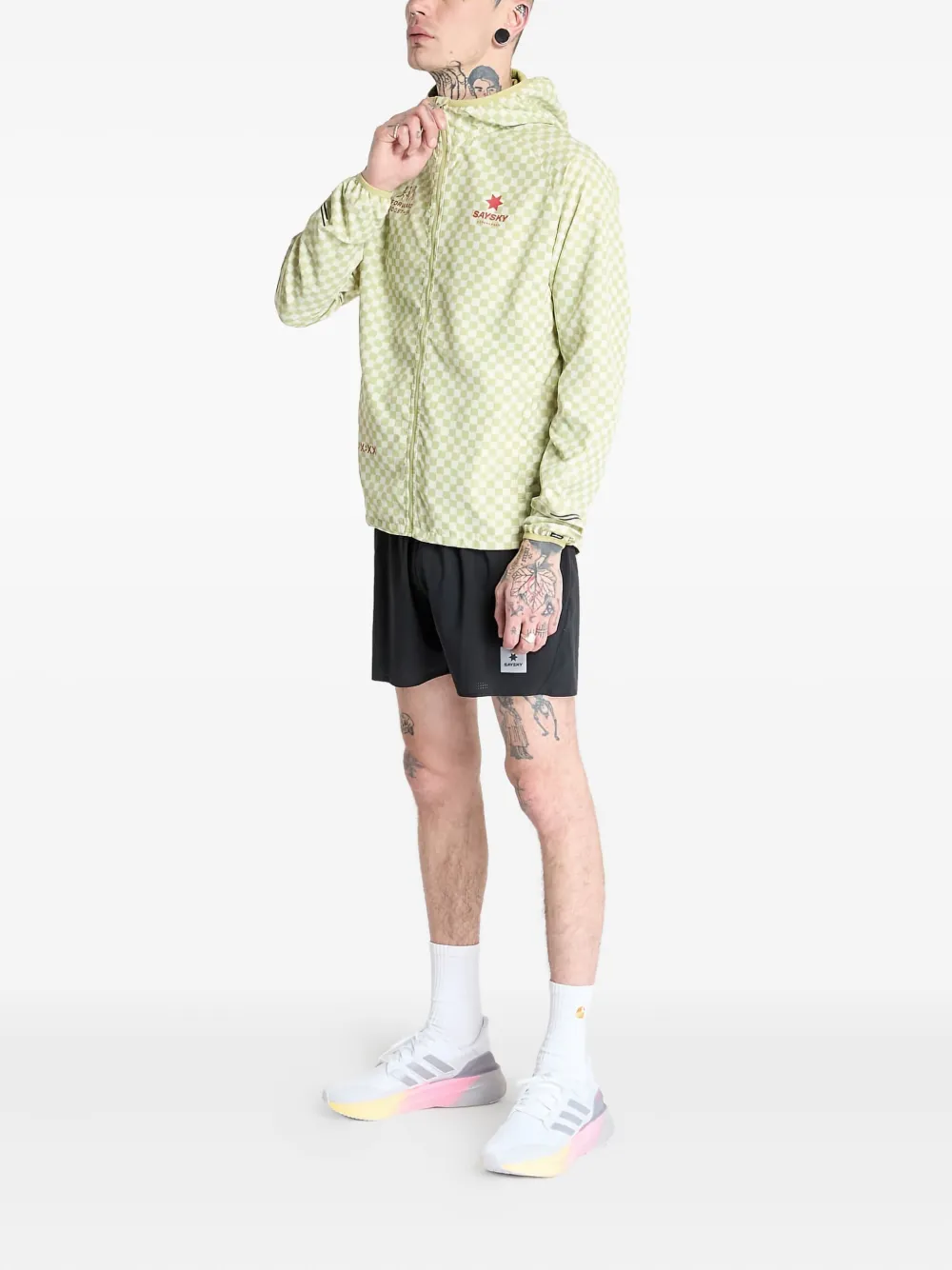 Saysky Checker Pace Jacket In Green