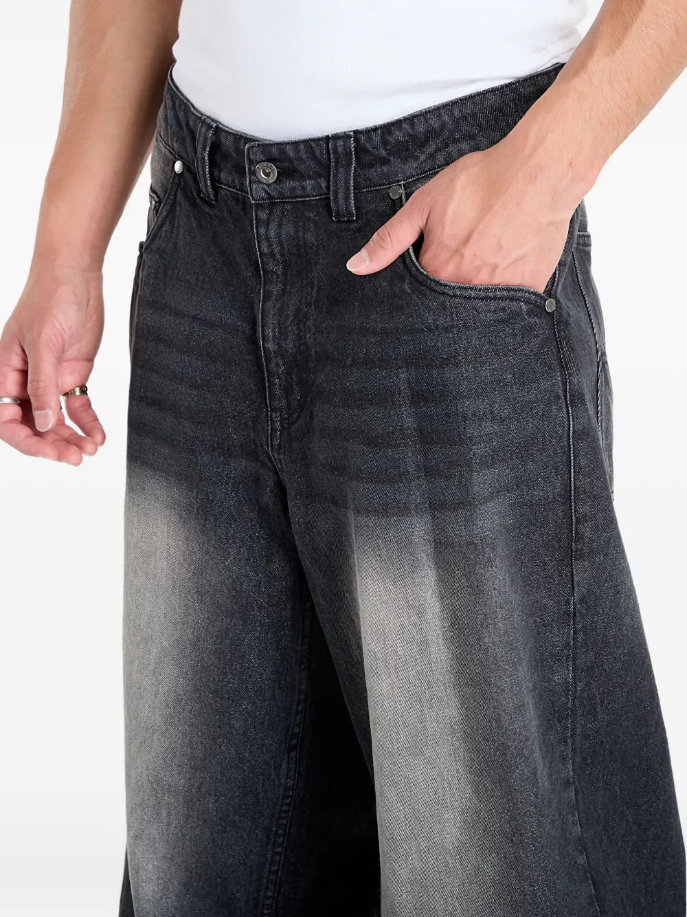 dime Jeans met vervaagd effect Zwart
