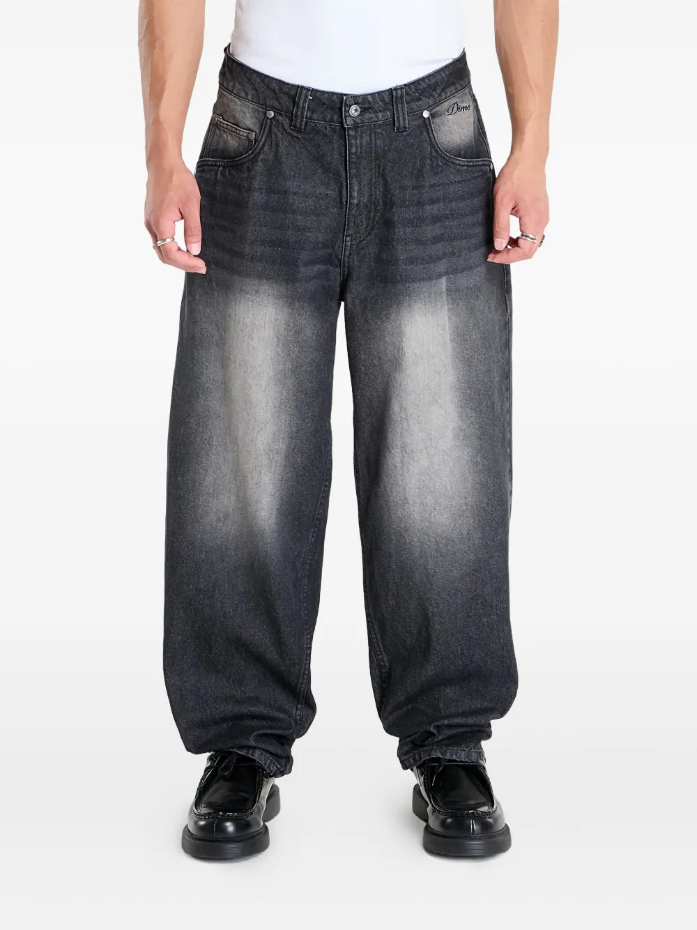 dime faded-wash jeans | Black | Image 1