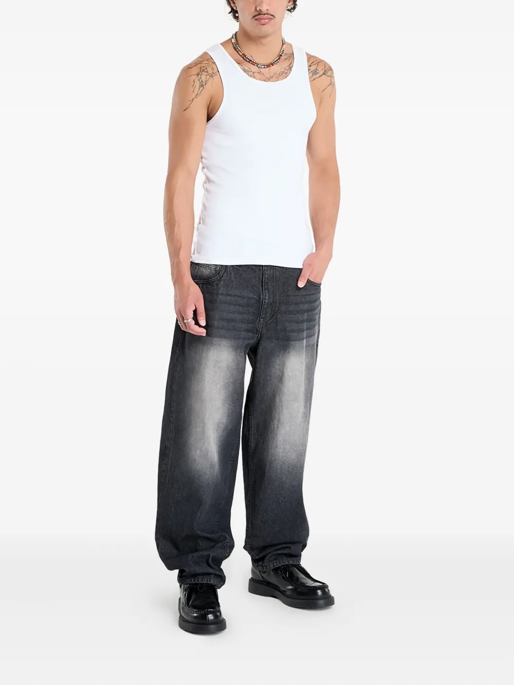 Dime Jeans met vervaagd effect - Zwart
