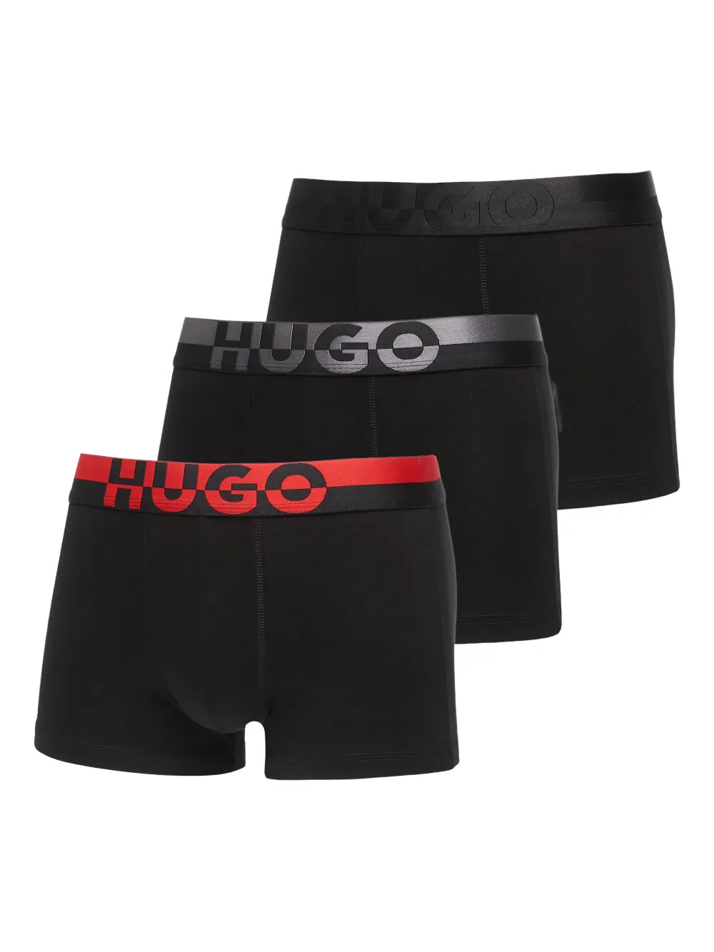 Hugo Boss Logo-waistband Boxers (pack Of Three) In Black