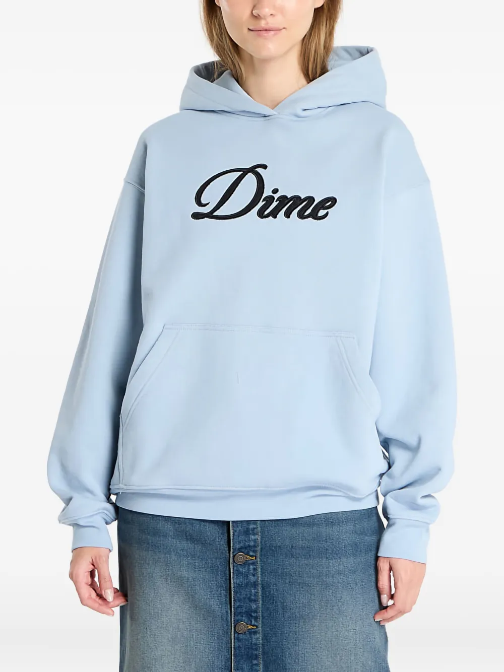 Dime Cursive-logo Hoodie In Blue